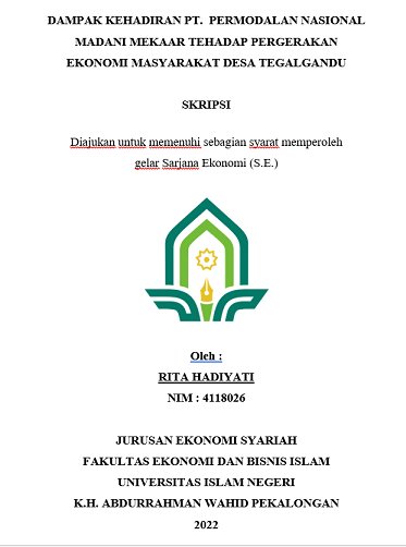 Dampak Kehadiran PT. Permodalan Nasional Madani Mekar Terhadap Pergerakan Ekonomi Masyarakat Desa Tegalgandu