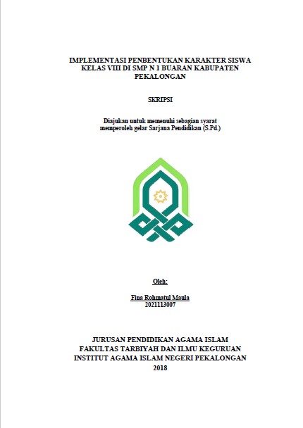 Implementasi Pembentukan Karakter Siswa Kelas VIII Di SMP N 1 Buaran Kabupaten Pekalongan