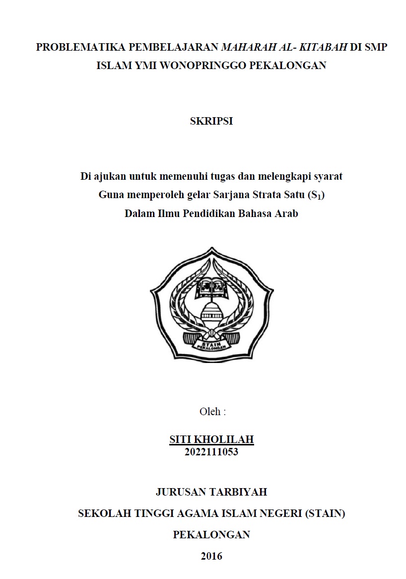 Problematika Pembelajaran Maharah Al-Kitabah di SMP Islam YMI Wonopringgo Pekalongan