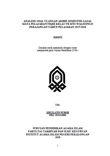 Peranan Majelis taklim 'Aqo'idul Khomsin Dalam Pembentukan Akhlak Muslim Melalui Ajaran Tauhid Di Podosugih Gang 1 Pekalongan