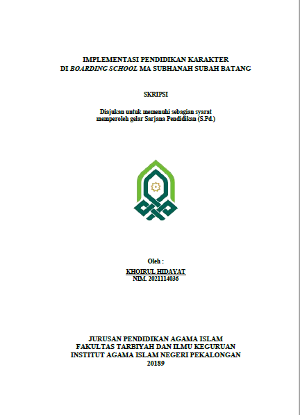 Implementasi Pendidikan Karakter Di Boarding School MA Subhanah Subah Batang