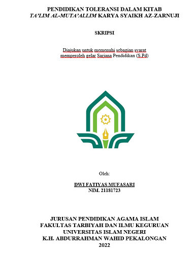 Pendidikan Toleransi Dalam Kitab Ta'lim Al-Muta'allim Karya Syaikh Az-Zarnuji