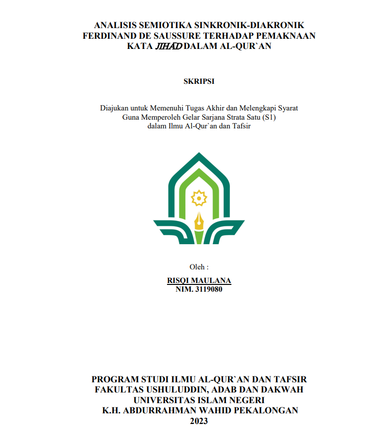 Analisis Semiotika Sinkronik Diakronik Ferdinand De Saussure Terhadap Pemaknaan Kata Jihad dalam Al Qur,an