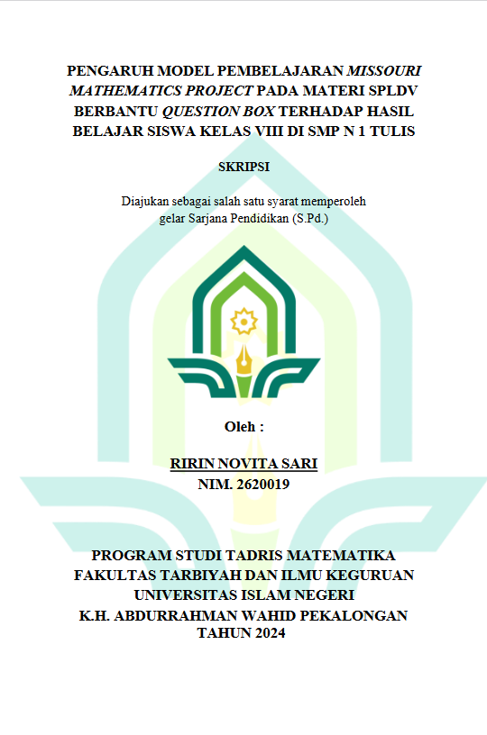 Pengaruh Model Pembelajaran Missouri Mathematics Project Pada Materi SPLDV Berbantu Question Box Terhadap Hasil Belajar Siswa Kelas VIII di SMP N 1 Tulus