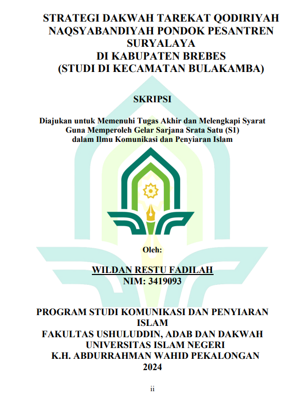 Strategi Dakwah Tarekat Qodiriyah Naqsyabandiyah Pondok Pesantren Suryalaya Di Kabupaten Brebes (Studi Di kecamatan Bulakamba)