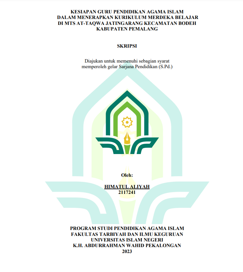 Kesiapan Guru Pendidikan Agama Islam Dalam Menerapkan Kurikulum Merdeka Belajar Di MTs At-Taqwa Jatingarang Kecamatan Bodeh Kabupaten Pemalang