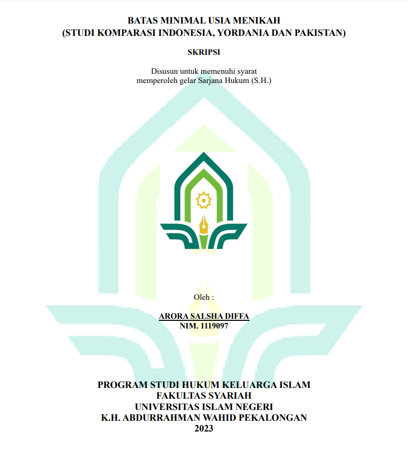 Batas Minimal Usia Menikah (Studi Komparasi Indinesia, Yordania dan Pakistan)