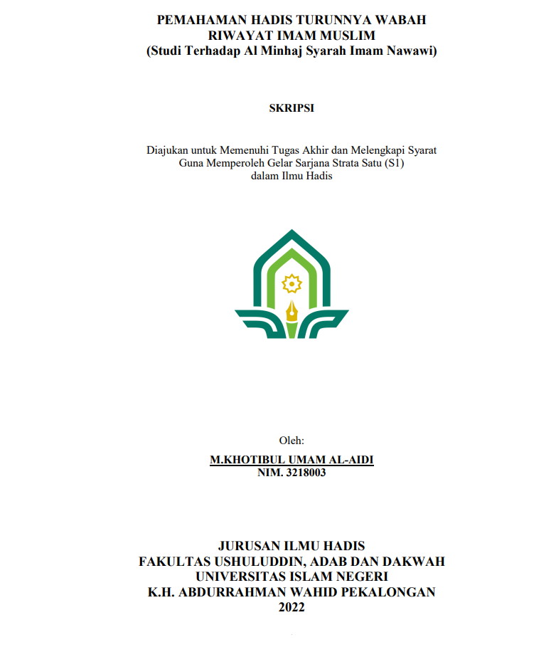 Pemahaman Hadist Turunnya Wabah Riwayat Imam Muslim (Studi Terhadap Al Minhaj Syarah Imam Nawawi)