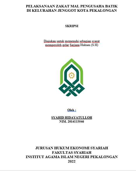 Pelaksanaan Zakat Mal Pengusaha Batik di Kelurahan Jenggot Kota Pekalongan