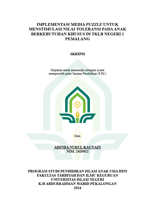 Implementasi Media Puzzle Untuk Menstimulasi Nilai Toleransi Pada Anak Berkebutuhan Khusus Di TKLB Negeri 1 Pemalang