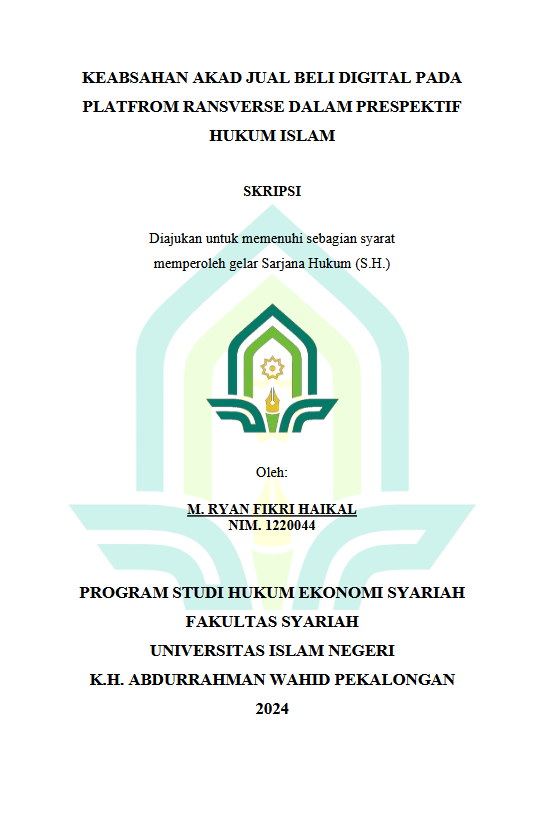 Keabsahan Akad Jual Beli Digital Pada Platfrom Ransverse Dalam Perspektif Hukum Islam