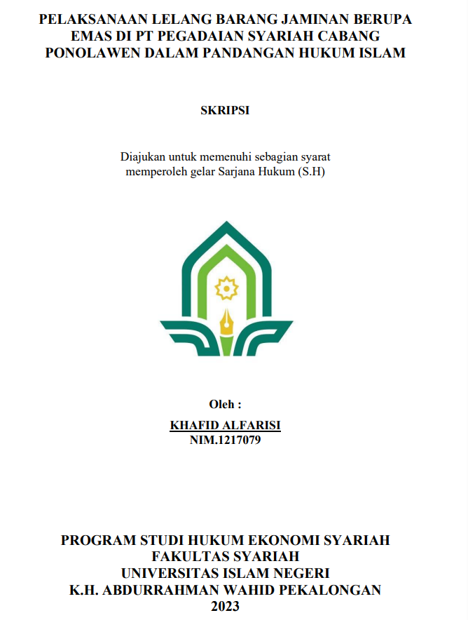 Pelaksanaan Lelamng Barang Jaminan Berupa Emas di PT. Pegadaian Syariah Cabang Ponolawen dalam Pandangan Hukum Islam