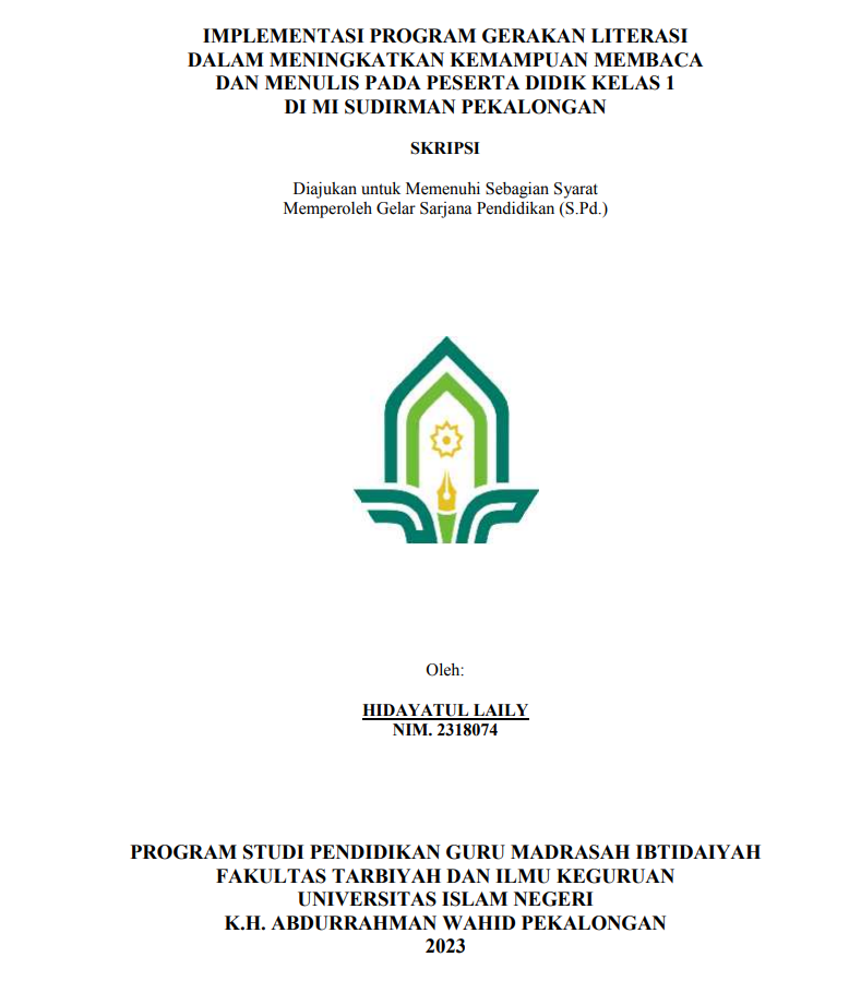 Implementasi Program Gerakan Literasi Dalam Meningkatkan Kemampuan Membaca Dan Menulis Pada Peserta Didik Kelas I Di MI Sudirman Pekalongan