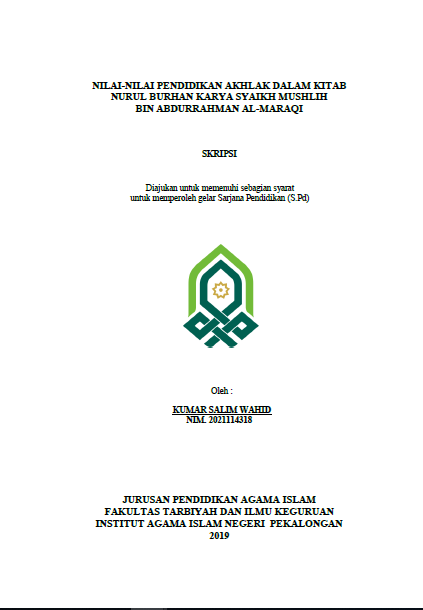 Nilai-Nilai Pendidikan Akhlak Dalam Kitab Nurul Burhan Karya Syaikh Mushlih Bin Abdurrahman Al-Maraqi