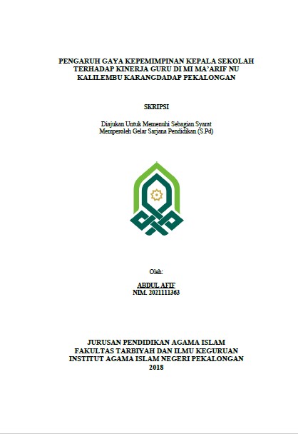 Pengaruh Gaya Kepemimpinan Kepala Sekolah Terhadap Guru Di MI Ma'arif NU Kalilembu Karangdadap Pekalongan