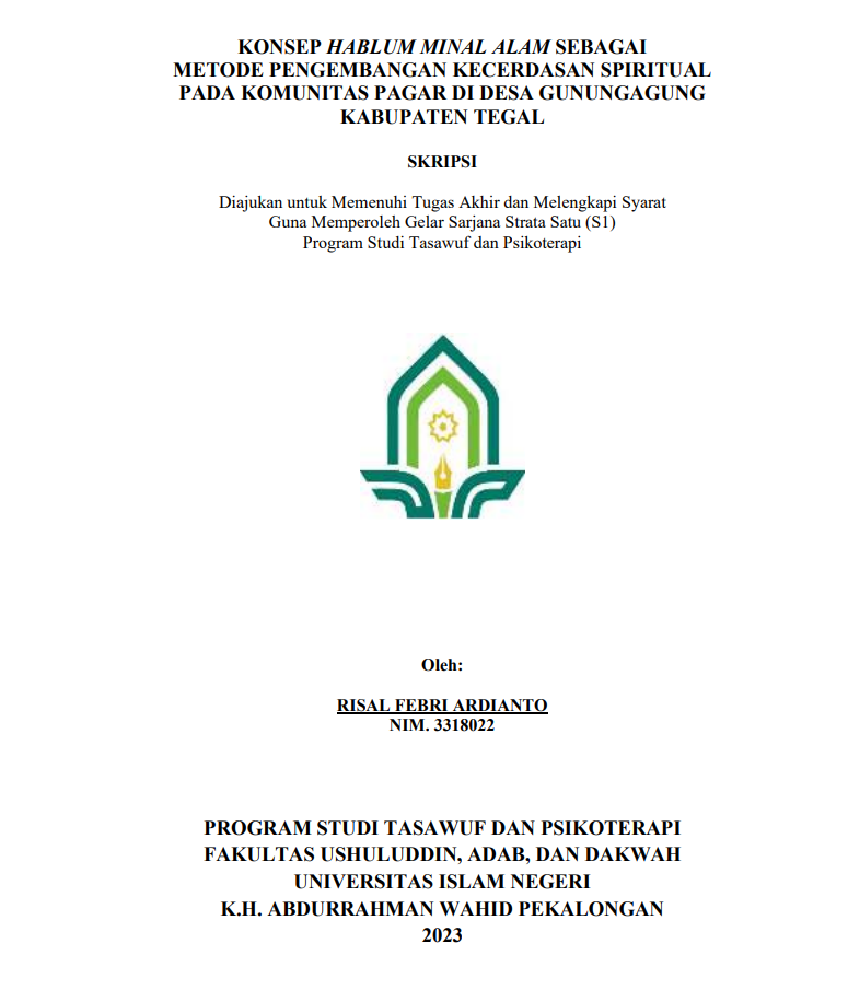 Konsep Hablun Minal Alam Sebagai Metode Pengembangan Kecerdasan Spiritual pada Komunitas Pagar di Desa Gunugagung Kabupaten Tegal