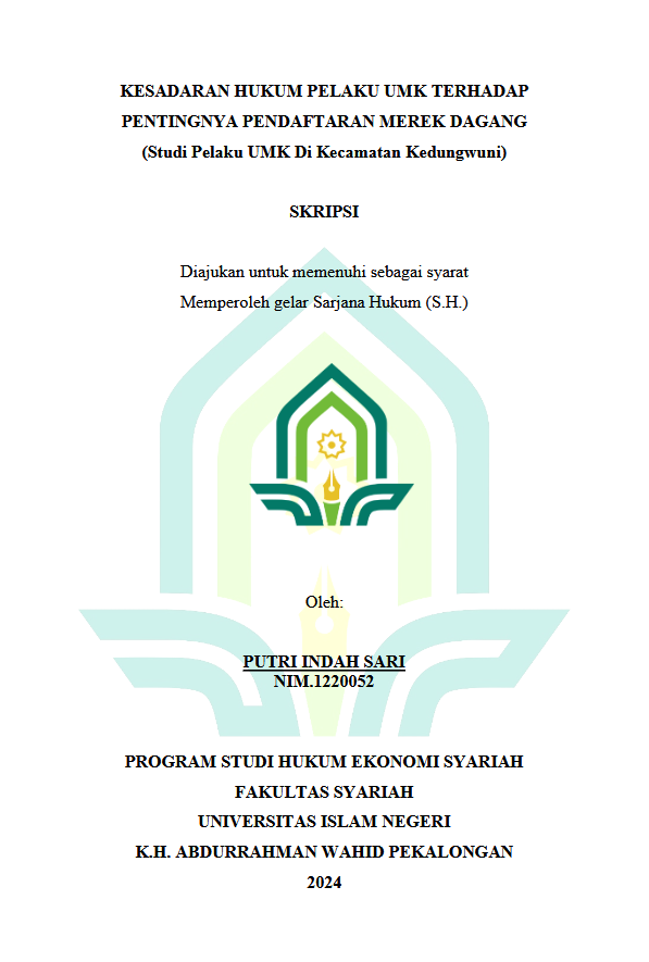 Kesadaran Hukum Pelaku UMK Terhadap Pentingnya Pendaftaran Merek Dagang (Studi Pelaku UMK Di Kecamatan Kedungwuni)