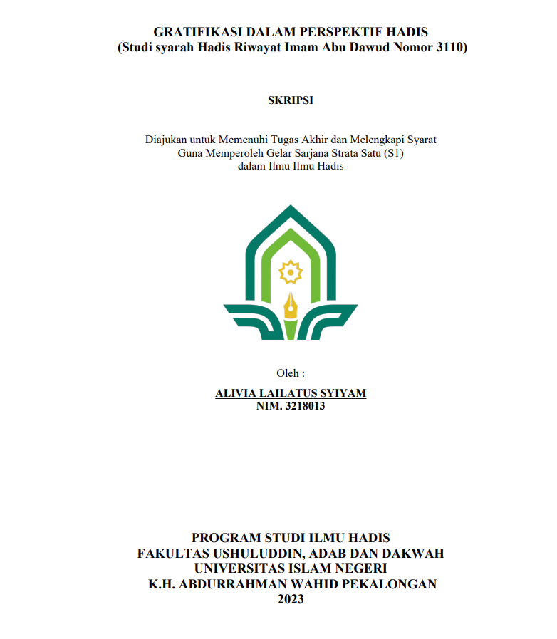 Grafitikasi dalam Perspektif Hadis (Studi Syarah Hadis Riwayat Imam Abu Dawud Nomor 3110)