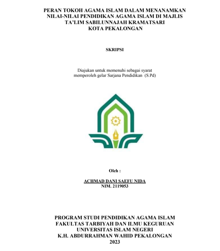 Peran Tokoh Agama Islam Dalam Menanamkan Nilai-Nilai Pendidikan Agama Islam Di Majlis Ta'lim Sabilunnajah Kramatsari Kota Pekalongan