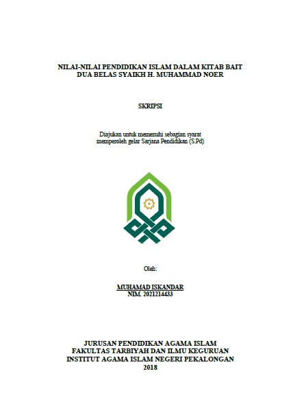 Nilai-Nilai Pendidikan Islam Dalam Kitab Bait Dua Belas Syaikh H. Muhammad Noer