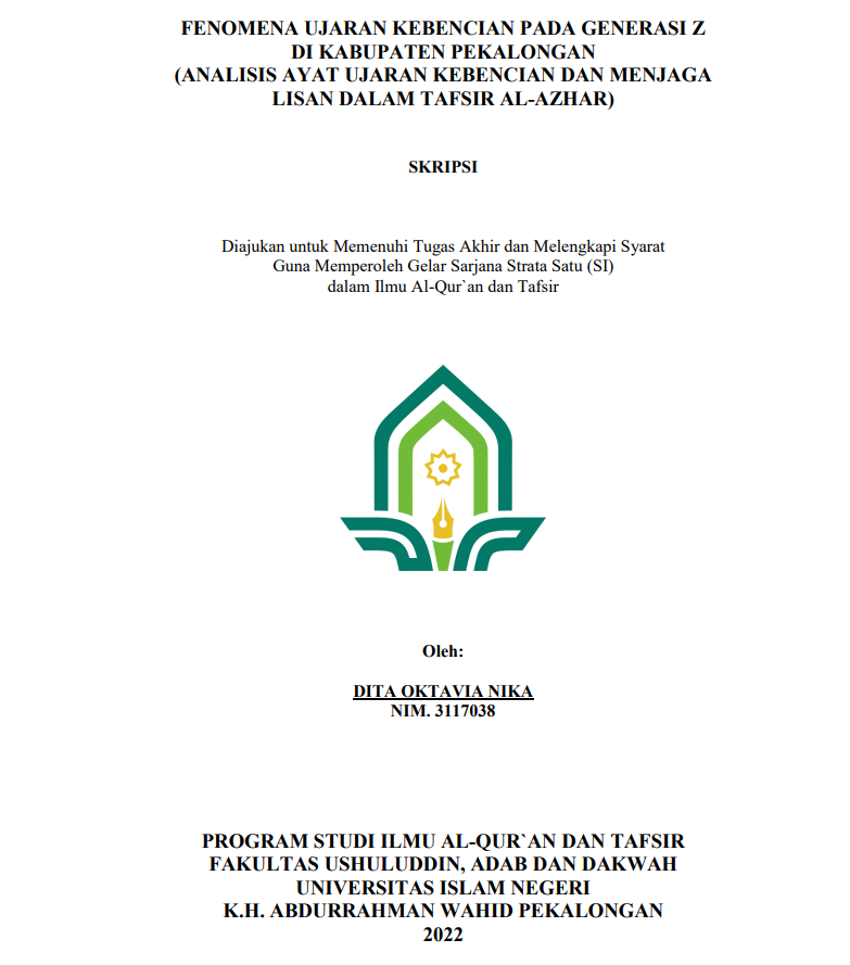 Fenomena Ujaran Kebencian pada Generasi Z di Kabupaten Pekalongan (Analisis Ayat Ujaran Kebencian dan Menjaga Lisan dalam Tafsir Al Azhar)