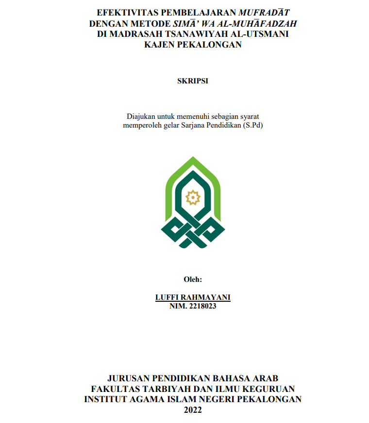 Persepsi Orang Tua Terhadap Pendidikan Agama Islam Bagi Anak Di Dusun Jipangan Desa Karangdadap Kecamatan Karangdadap Kabupaten Pekalongan