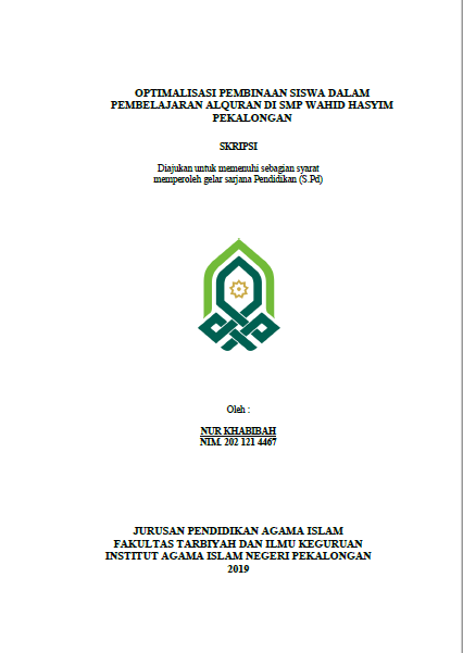 Optimalisasi Pembinaan Siswa Dalam Pembelajaran Al Qur'an Di SMP Wahid Hasyim Pekalongan