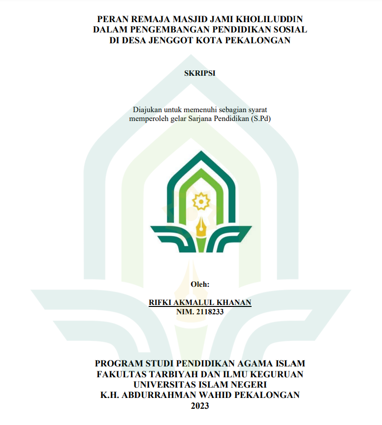 Peran Remaja Masjid Kholiliddin Dalam Pengembangan Pendidikan Sosial Di Desa Jenggot Kota Pekalongan