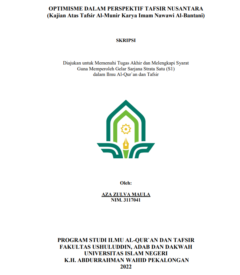 Optimisme dalam Perspektif Tafsir Nusantara (Kajian Atas Tafsir Al Munir Karya Imam Nawawi Al-Bantani)