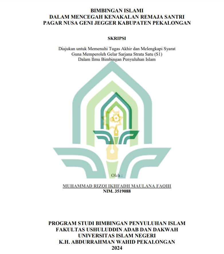 Bimbingan Islami Mencegah Kenakalan Remaja Santri Pagar Nusa Geni Jengger Kabupaten Pekalongan