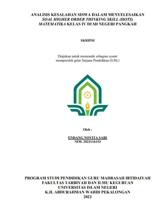 Analisis Kesalahan Siswa Dalam Menyelesaikan Soal Higher Order Thinking Skill (HOTS) Matematika Kelas IV Di SD Negeri Pangkah