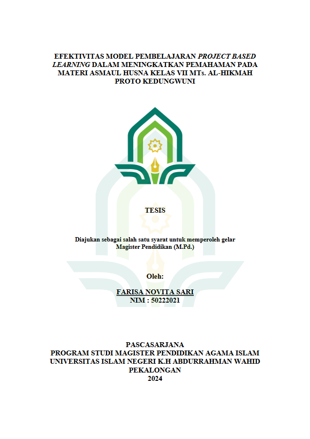 Efektivitas Model Pembelajaran Project Based Learning Dalam Meningkatkan Pemahaman Pada Materi Asmaul Husna Kelas VII MTS. Al-Hikmah Proto Kedungwuni