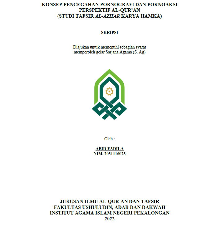 Konsep Pencegahan Pornoaksi Perspektif Al-Qur'an (Studi Tafsir Al-Azhar Karya Hamka)