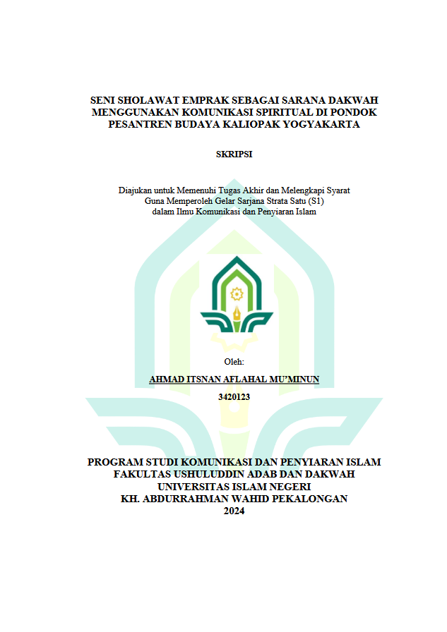 Seni Sholawat Emprak Sebagai Sarana Dakwah Menggunakan Komunikasi Spiritual Di Pondok Pesantren Budaya Kaliopak Yogyakarta