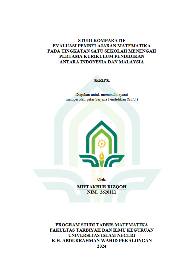 Studi Komparatif Evaluasi Pembelajaran Matematika Pada Tingkatan Satu Sekolah Menengah Pertama Kurikulum Pendidikan Antara Indonesia Dan Malaysia