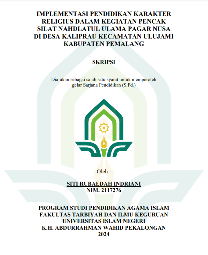 Implementasi Pendidikan Karakter Religius Dalam Kegiatan Pencak Silat Nahdlatul Ulama Pagar Nusa di Desa Kaliprau Kecamatan Ulujami Kabupaten Pemalang