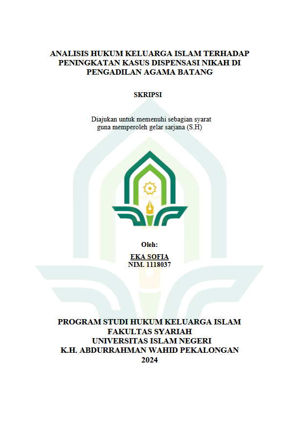 Analisis Hukum Keluarga Islam Terhadap Peningkatan Kasus Dispensasi Nikah Di Pengadilan Agama Batang