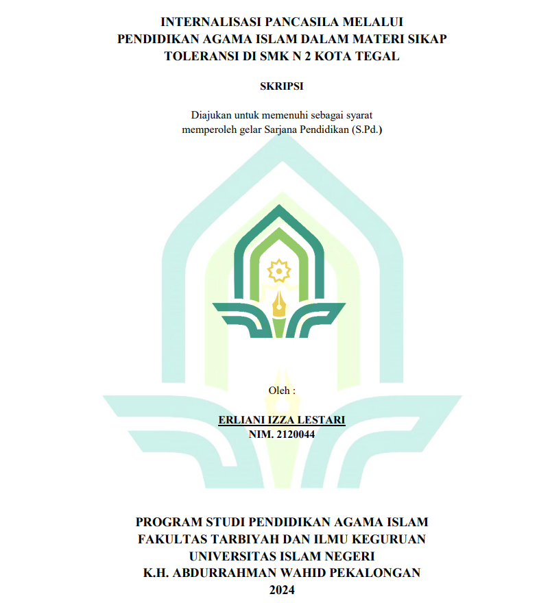 Internalisasi Pancasila Melalui Pendidikan Agama Islam Dalam Materi Sikap Toleransi di SMk N 2 Kota Tegal