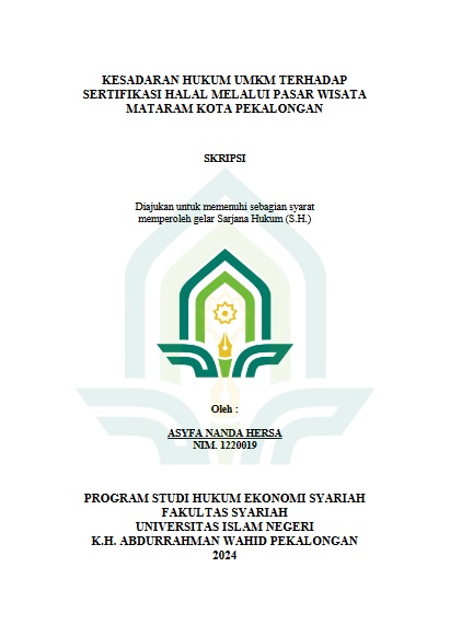 Kesadaran Hukum UMKM Terhadap Sertifikasi Halal Melalui Pasar Wisata Mataram Kota Pekalongan