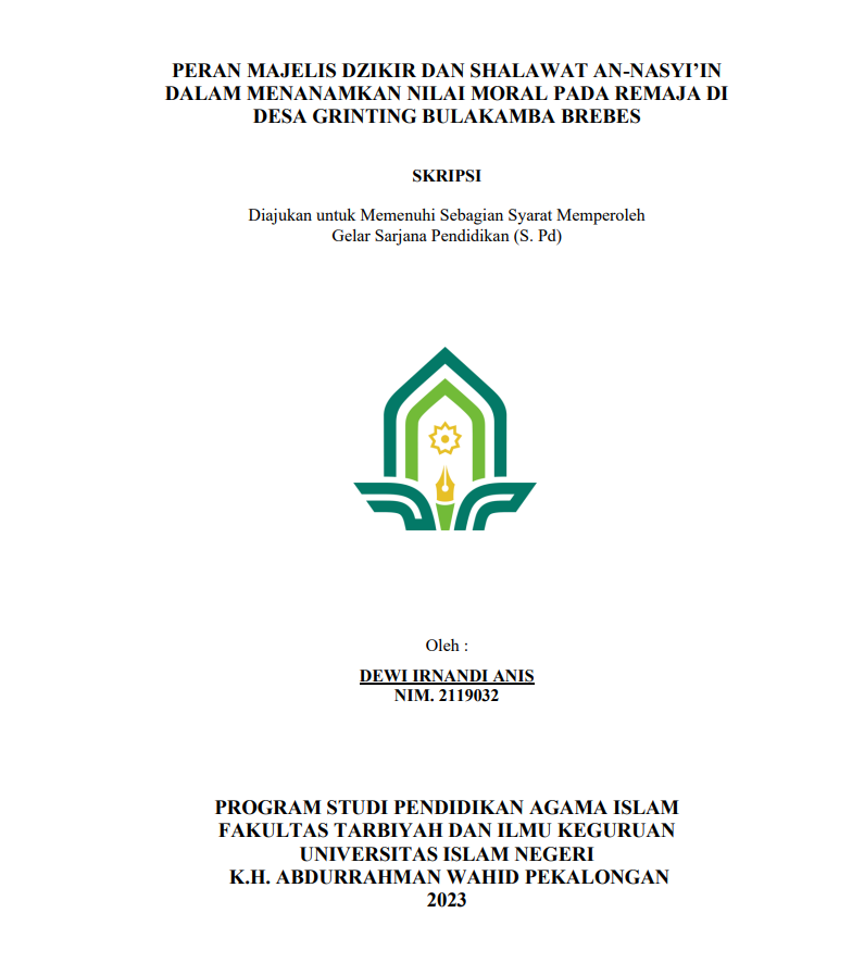 Peran Majelis Dzikir Dan Shalawat An-nasyi'in Dalam Menanamkan Nilai Moral Pada Remaja Di Desa Grinting Bulakamba Brebes