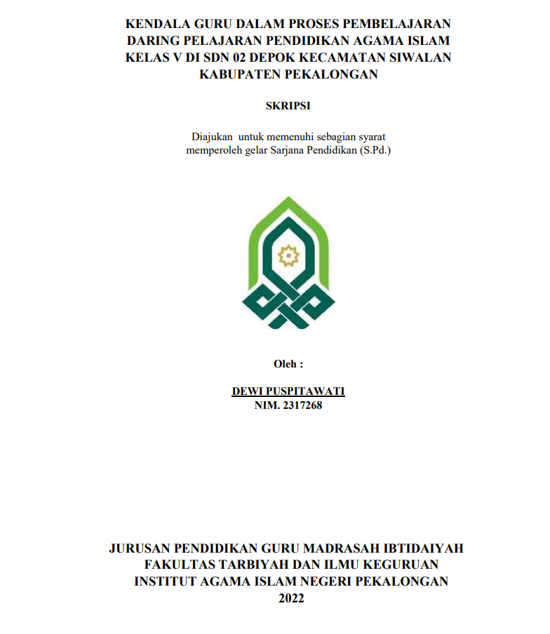 Kendala Guru dalam Proses Pembelajaran Daring Pelajaran Pendidikan Agama Islam Kelas V di SDN 02 Depok Kecamatan Siwalan Kabupaten Pekalongan