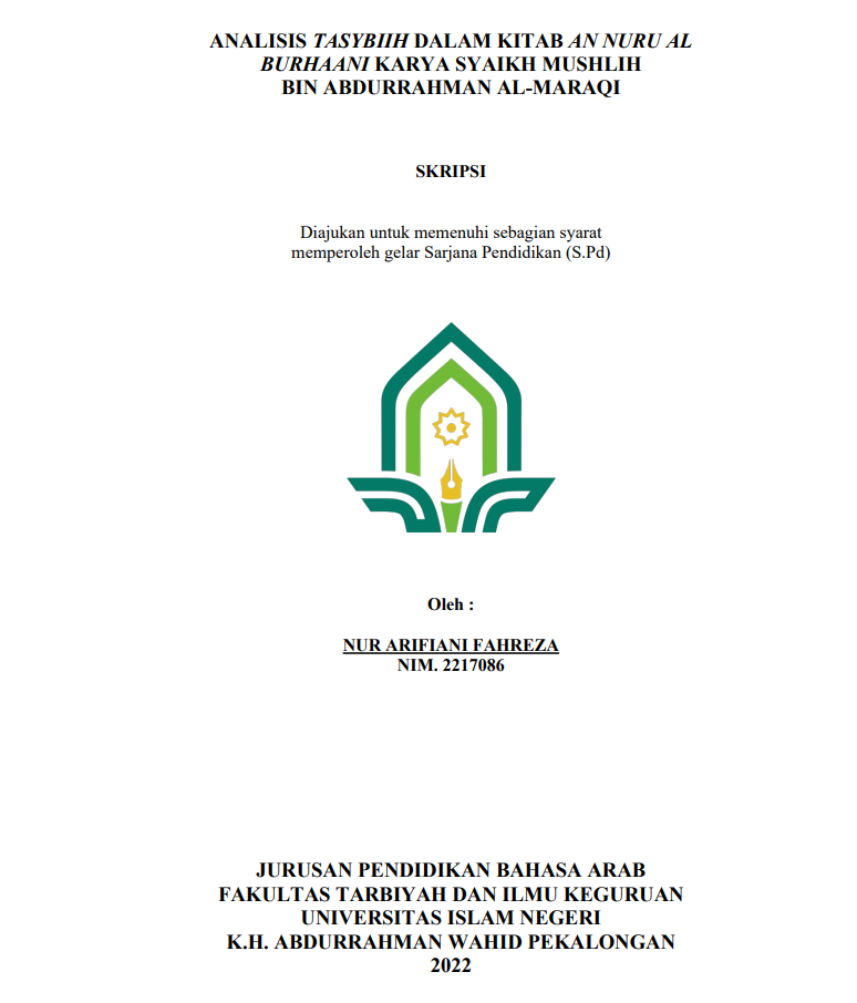 Analisis Tasybiih dalam kitab An Nuru Al Burhani Karya Syaikh Mushlih Bin Abdurrahman Al Maraqi