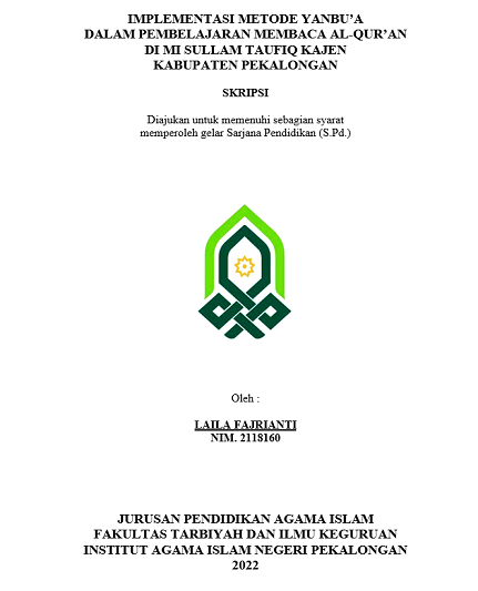 Implementasi Metode Yanbu'a Dalam Pembelajaran Membaca Al-Qur'an di MI Sullam Taufiq Kajen Kabupaten Pekalongan