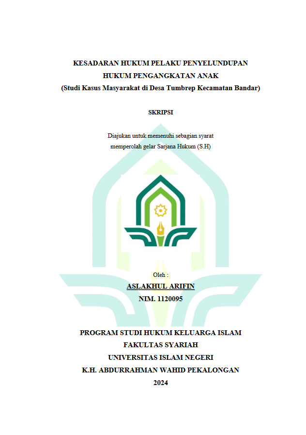 Kesadaran Hukum Pelaku Penyelundupan Hukum Pengangkatan Anak (Studi Kasus Masyarakat di Desa Tumbrep Kecamatan Bandar)