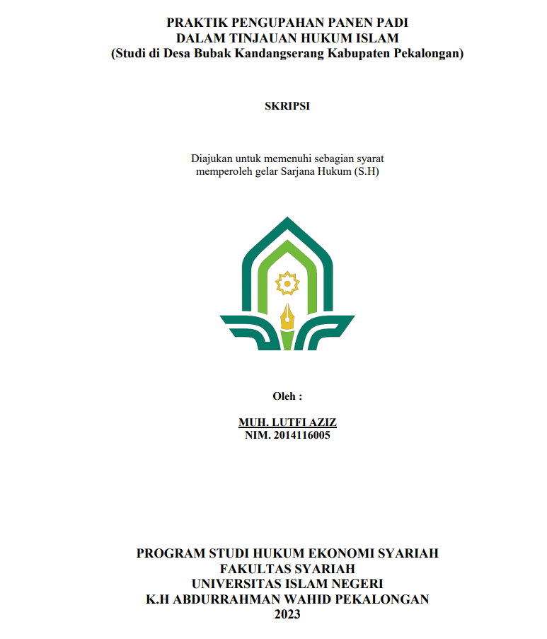 Praktik Penghupahan Padi dalam Tinjauan Hukum Islam (Studi di Desa Bubak Kandangserang Kabupaten Pekalongan)