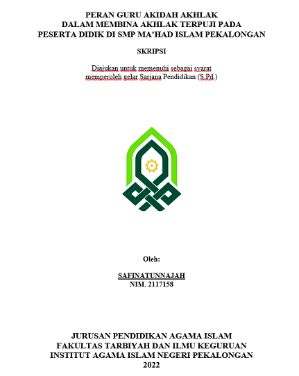 Peran Guru Akidah Akhlak Dalam Membina Akhlak Terpuji Pada Peserta Didik di SMP Ma'had Islam Pekalongan