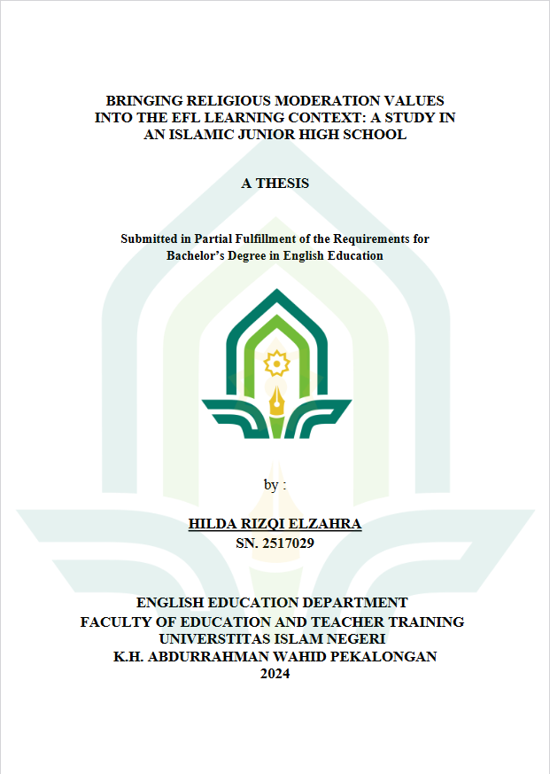 Bringing Religious Moderation Values Into The EFL Learning Context: A Study In An Islamic Junior High School