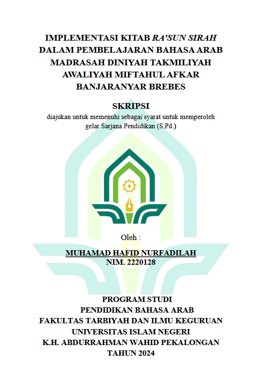 Implementasi Kitab Ra'sun Sirah Dalam Pembelajaran Bahasa Arab Madrasah Diniyah Takmiliyah Awaliyah Miftahul Afkar Banjaranyar Brebes