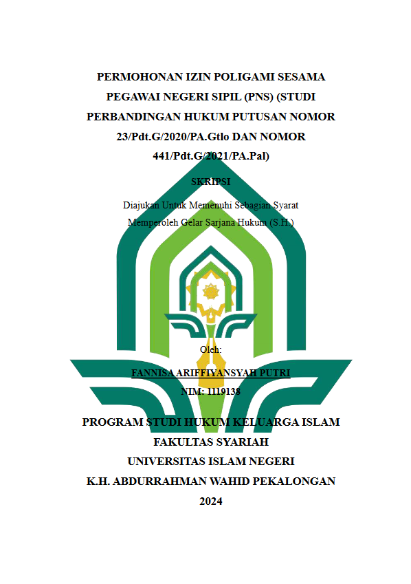 Permohonan Izin Poligami Sesama Pegawai Negeri Sipil (PNS) (Studi Perbandingan Hukum Putusan Nomor 23/Pdt.G/2020/PA.Gtlo Dan Nomor 441/Pdt.G/2021/PA.Pal)