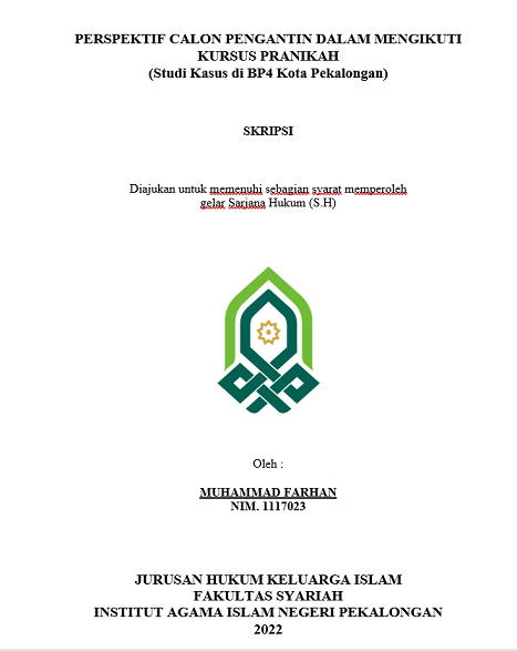 Perspektif Calon Pengantin dalam Mengikuti Kursus Pranikah  (Studi Kasus di BP4 Kota Pekalongan)